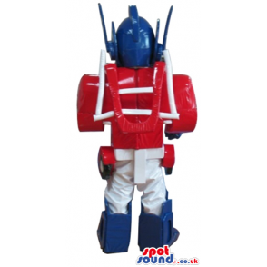 Blue, white and red robot - your mascot in a box! - Custom