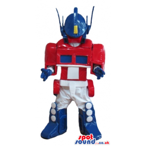 Blue, white and red robot - your mascot in a box! - Custom