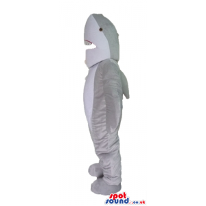 Grey and white shark with sharp teeth - Custom Mascots