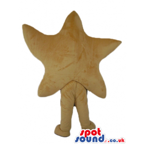 Yellow starfish with orange dots and big eyes - Custom Mascots