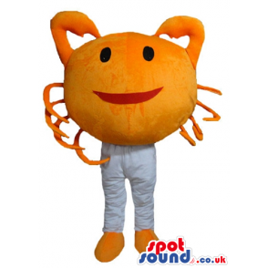 Smiling orange crab with white legs and orange feet - Custom