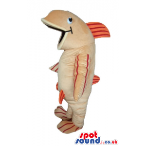 Beige fish with beige and red fins - Custom Mascots