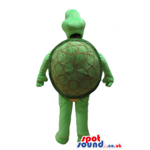 Green turtle with a beige belly - Custom Mascots