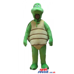 Green turtle with a beige belly - Custom Mascots