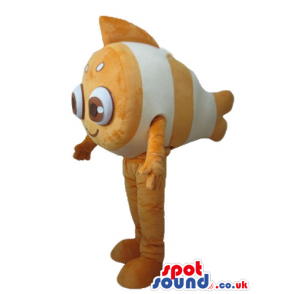 Striped orange and white fish with brown popping eyes - Custom