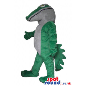 Green crocodile with grey belly - Custom Mascots