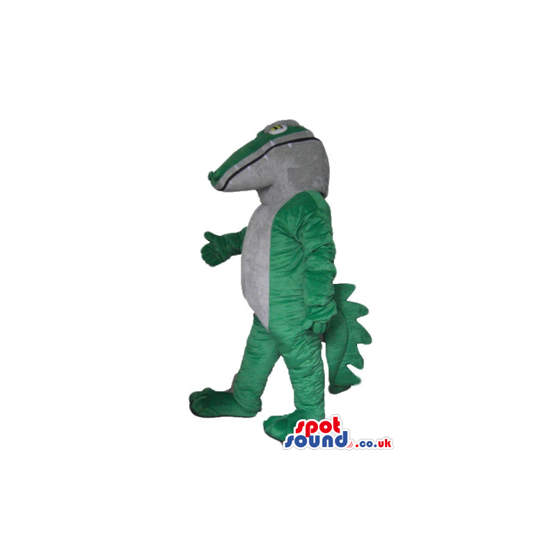 Green crocodile with grey belly - Custom Mascots