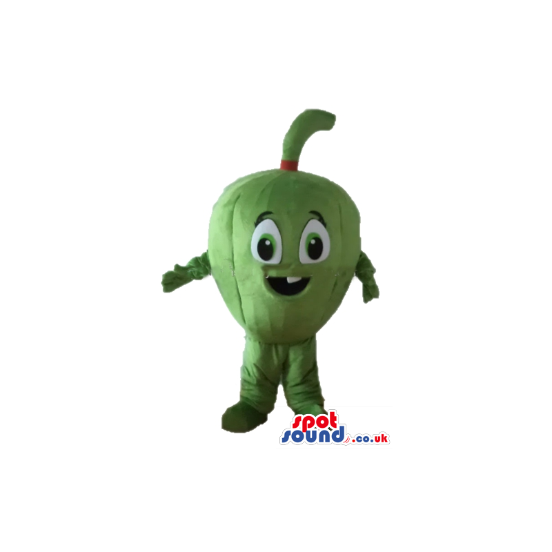 Green pumpkin with big eyes - Custom Mascots