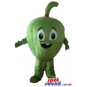 Green pumpkin with big eyes - Custom Mascots