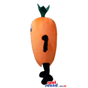 Orange carrot with black arms and legs - Custom Mascots