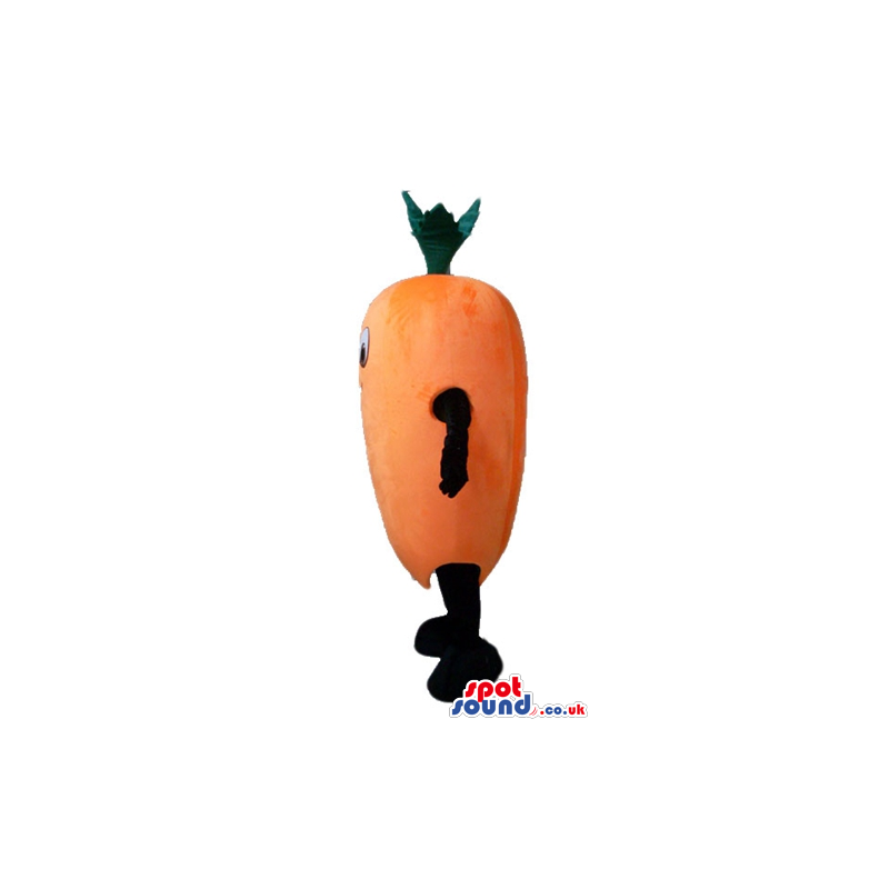 Orange carrot with black arms and legs - Custom Mascots
