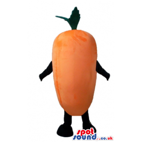 Orange carrot with black arms and legs - Custom Mascots