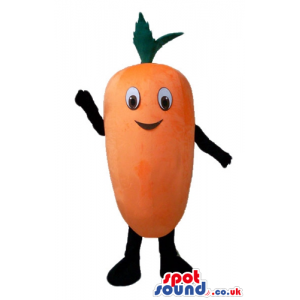 Orange carrot with black arms and legs - Custom Mascots