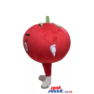 Red tomato with big eyes, and red legs - Custom Mascots