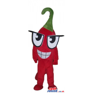Red pepper wearing big glasses with a black frame - Custom