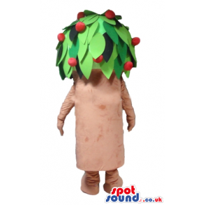 Brown tree with gren leaves and big eyes - Custom Mascots