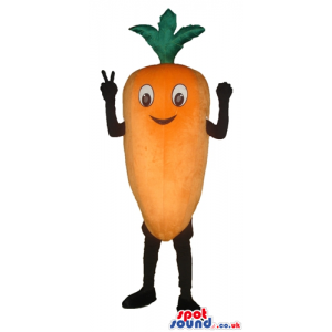 Orange carrot with black arms and legs - Custom Mascots