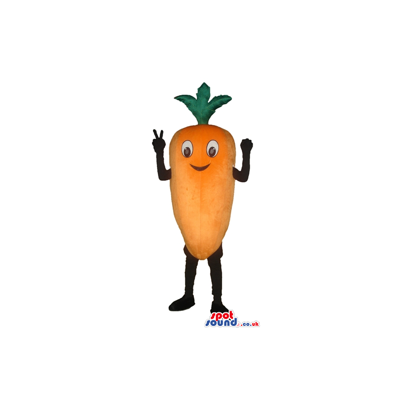 Orange carrot with black arms and legs - Custom Mascots