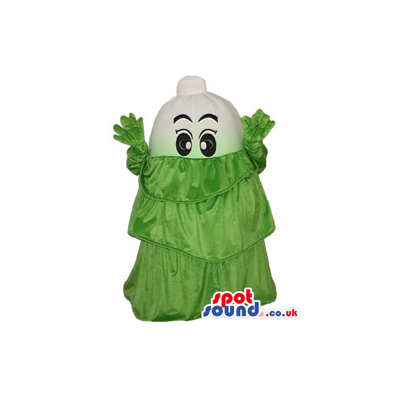 Lettuce with big eyes and green gloves - Custom Mascots