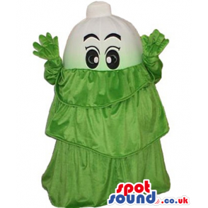 Lettuce with big eyes and green gloves - Custom Mascots