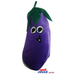 Violet eggplant with big round eyes - Custom Mascots