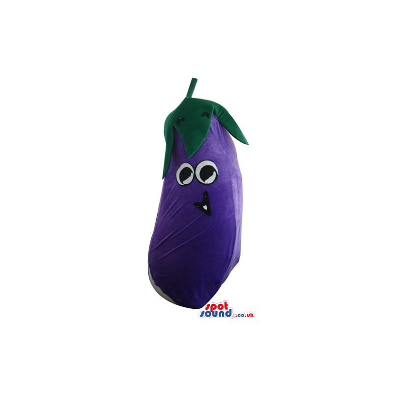 Violet eggplant with big round eyes - Custom Mascots