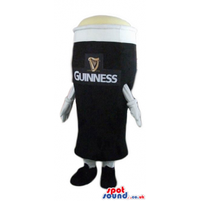 Mascot costume of a pint of guinness beer - Custom Mascots