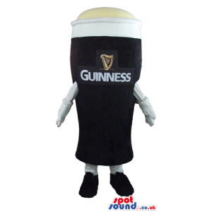 Mascot costume of a pint of guinness beer - Custom Mascots