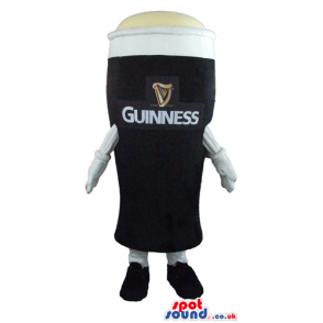 Mascot costume of a pint of guinness beer - Custom Mascots