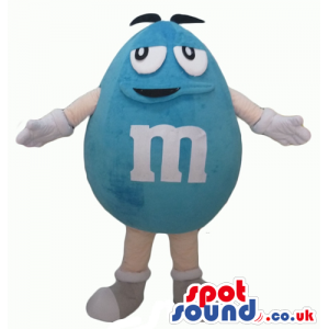 Light-blue m&m sugarplum - your mascot in a box! - Custom