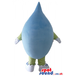 Light-blue and green drop with green arms and legs, white hands