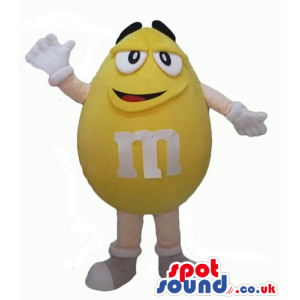 Yellow m&m sugar plum with big eyes and thick eyebrows - Custom