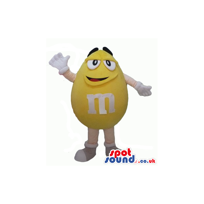 Yellow m&m sugar plum with big eyes and thick eyebrows - Custom