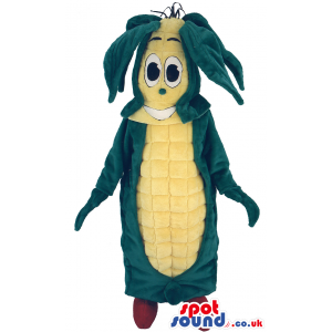 Corncob Mascot With Red Shoes And Funny Face And Removable Head