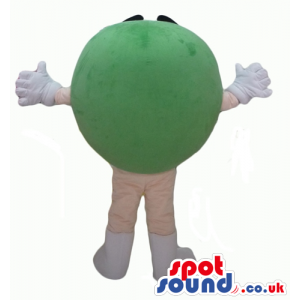 Green m&m sugarplum with big eyes and thick eyebrows - Custom