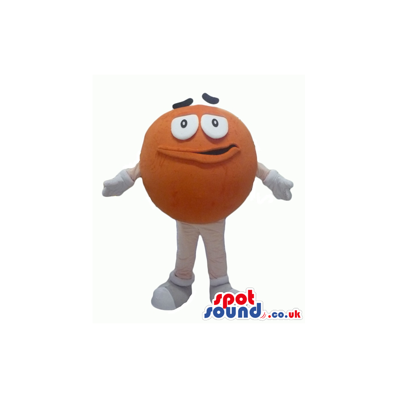 Orange m&m sugarplum with big eyes - Custom Mascots