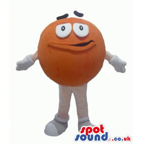 Orange m&m sugarplum with big eyes - Custom Mascots