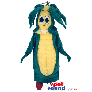 Corncob Mascot With Red Shoes And Funny Face And Removable Head