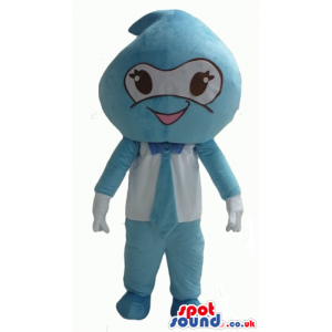 Light-blue drop with big eyes, with a light-blue body, arms and