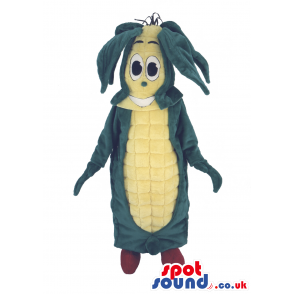 Corncob Mascot With Red Shoes And Funny Face And Removable Head