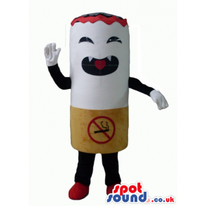 Cigarette with black arms and legs and red top - Custom Mascots