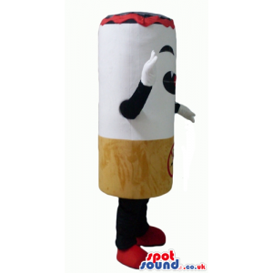Cigarette with black arms and legs and red top - Custom Mascots