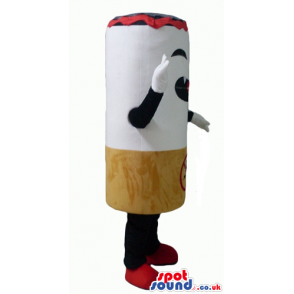 Cigarette with black arms and legs and red top - Custom Mascots