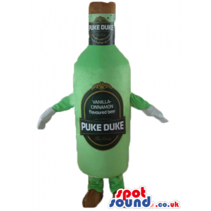 Green bottle with a golden cap and a golden and green label -