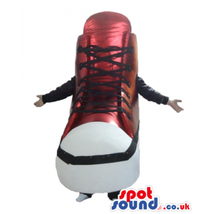 Red and white trainer with black laces - Custom Mascots
