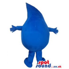 Blue drop with big eyes, blue arms and blue legs, hands and