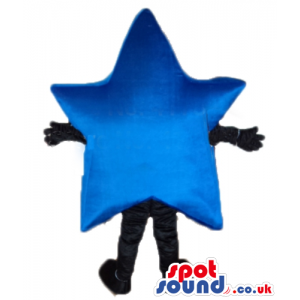 Blue star with black arms and legs - Custom Mascots