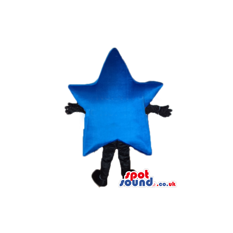Blue star with black arms and legs - Custom Mascots