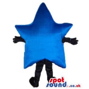 Blue star with black arms and legs - Custom Mascots