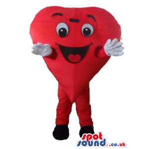Smiling red heart with big eyes red arms and legs - Custom